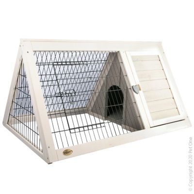Hutch &amp; Run Wooden Triangular S 100lx62wx52.5c