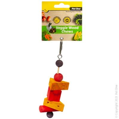 Veggie Wood Chew Cheese Blocks Hanging