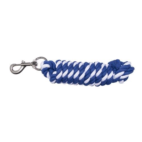 Poly Cotton Lead Rope Large Snap 10&#39;, Colour: Blue/White