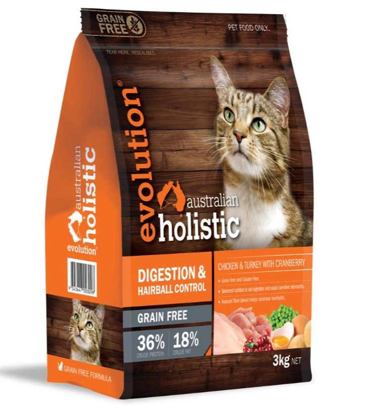 Evolution Holistic Cat Digestion &amp; Hairball Control Grain Free 3KG