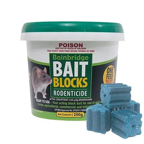 Bainbridge Rodent Bait Blocks, Quantity: 200g