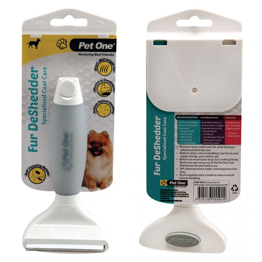 Grooming Fur DeShedder Self Cleaning Brush, Size: Medium