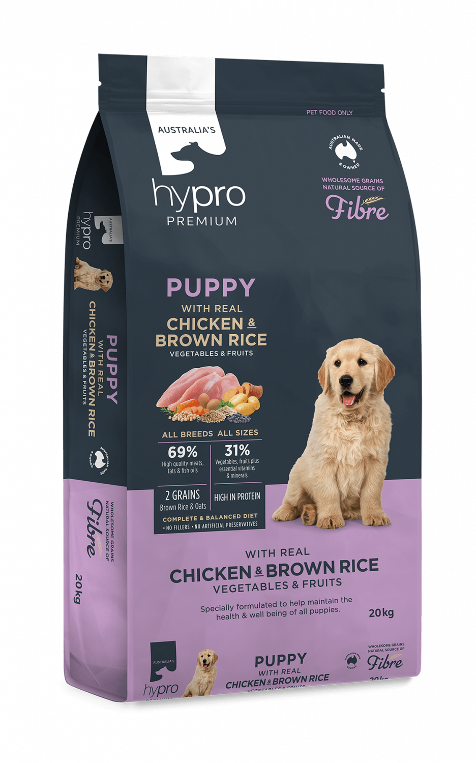 Hypro Wholesome Grains Chicken &amp; Brown Rice – Puppy, Size: 20kg