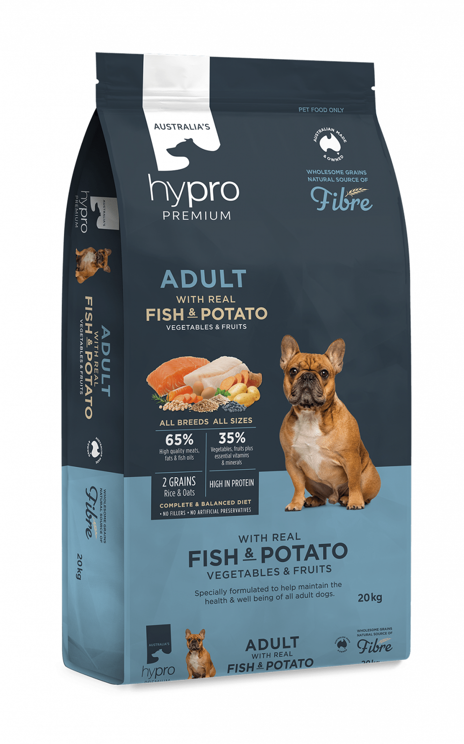 Hypro Premium Wholesome Grains Fish and Potato – Adult Dog, Size: 20kg
