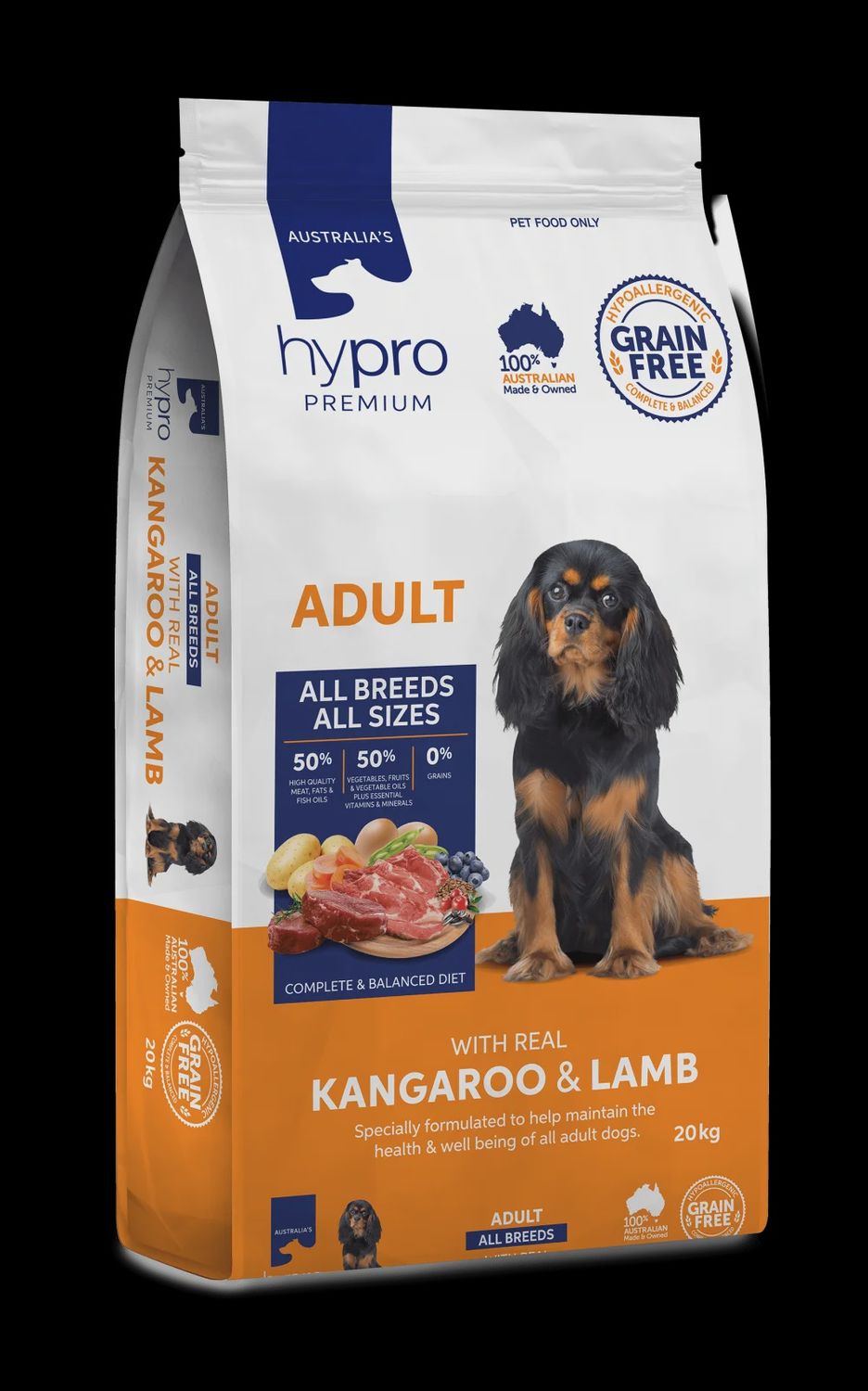 Hypro Premium Grain Free Adult Dog Kangaroo &amp; Lamb, Size: 20kg