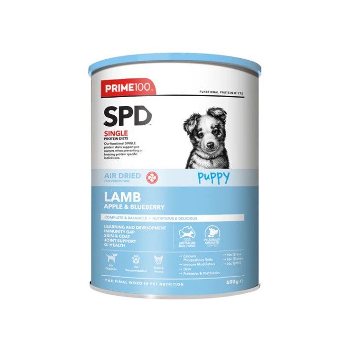 SPD Air Dry, Flavour: Puppy Lamb &amp; Blueberry, Size: 600g