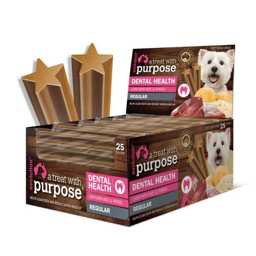 Evolution Dental Health Treats, Flavour: Liver with Rice &amp; Potato, Size: Small
