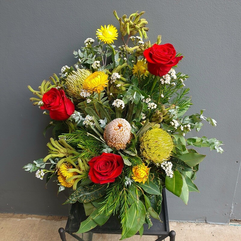 Valentine's Natives with Red Roses