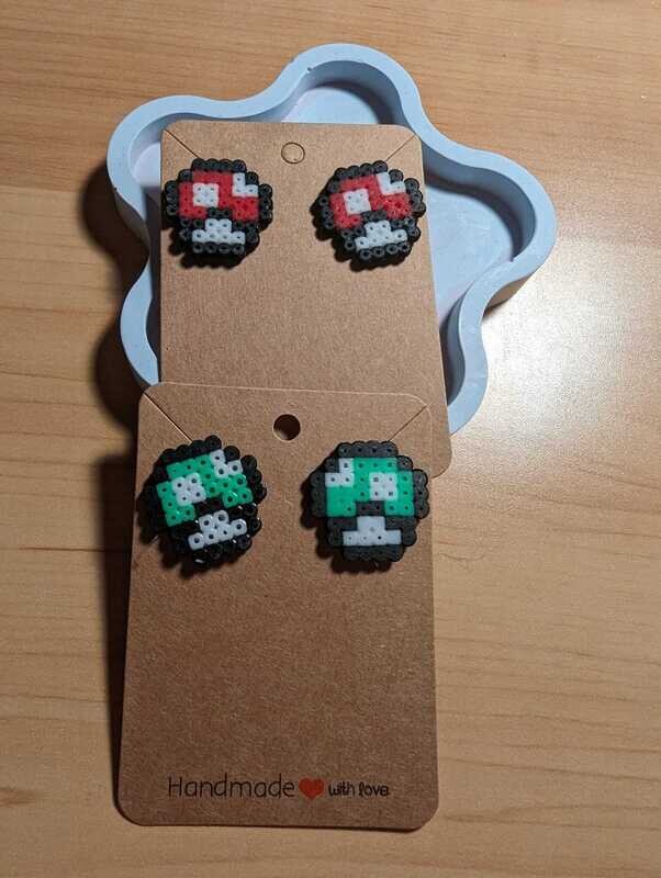 Mushroom Power up stud earrings