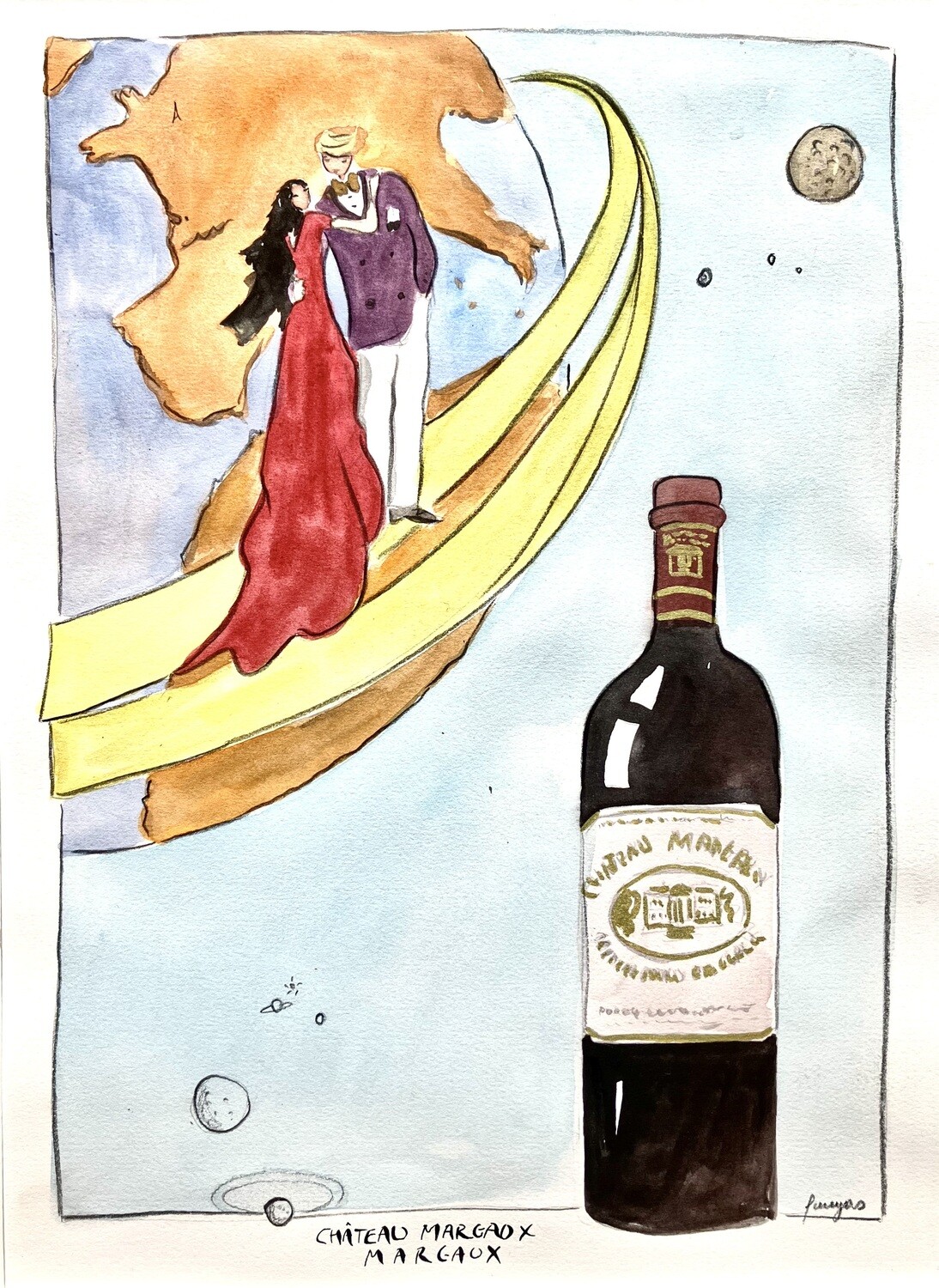 5 dessins : Châteaux Wine Bordeaux