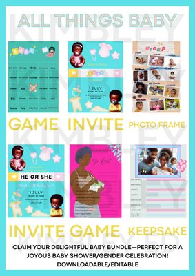 Baby Shower Bundle Instant Downloadable