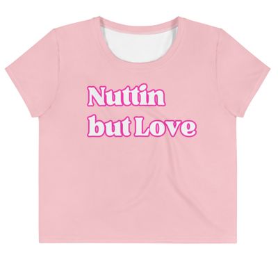 All-Over Print Nuttin but Love Crop Tee