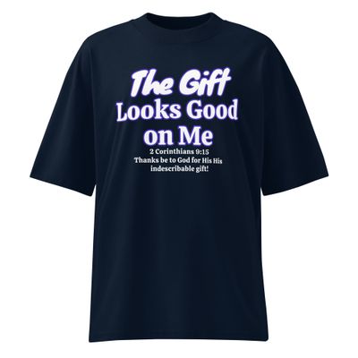 Unisex organic The Gift oversized high neck t-shirt