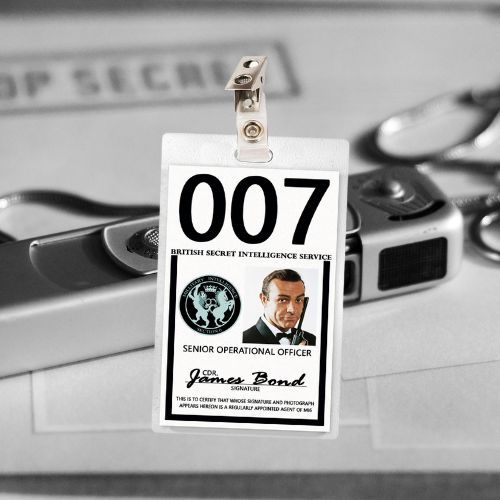James Bond Sean Connery ID Badge Card Cosplay / Halloween Costume