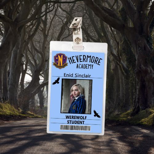 Wednesday Enid Sinclair ID Badge Card Nevermore Academy Cosplay / Halloween Costume