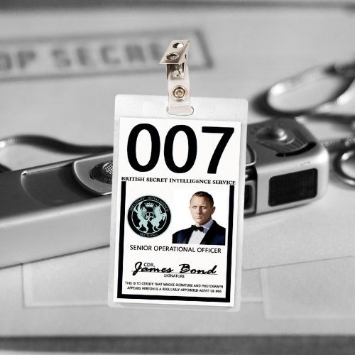 James Bond Daniel Craig ID Badge Card Cosplay / Halloween Costume