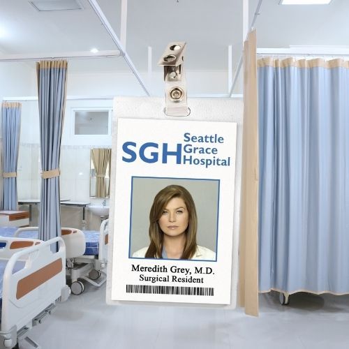 Grey&#39;s Anatomy Settle Grace Hospital ID Badge Card (20 Characters) Cosplay / Halloween Costume