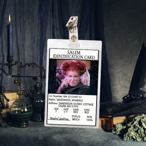 Hocus Pocus Winifred, Sarah, Mary Sanderson ID Badge Card Cosplay / Halloween Costume (3 Options)