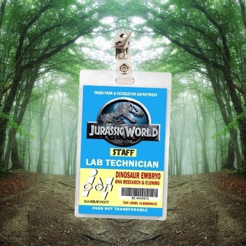 Jurassic World Lab Tech ID Badge Card Cosplay / Halloween Costume