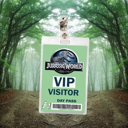 Jurassic World VIP ID Badge Card Cosplay / Halloween Costume (Regular &amp; Bloody Version)