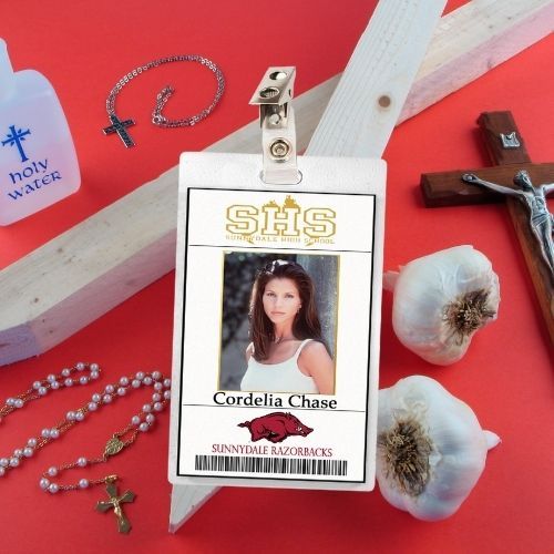 Buffy the Vampire Slayer - Cordelia ID Badge Card Cosplay / Halloween Costume (Regular &amp; Bloody Version)