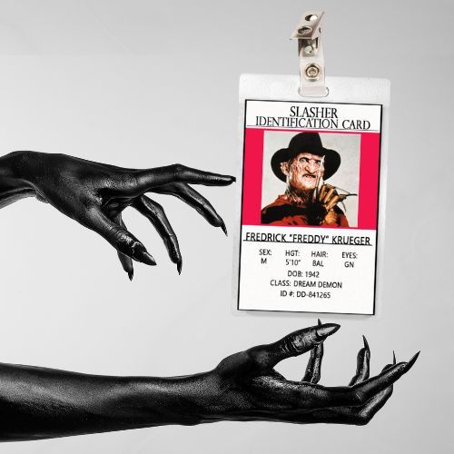 Horror Icon Freddy Krueger ID Badge Card Slasher Cosplay / Halloween Costume Nightmare on Elm Street