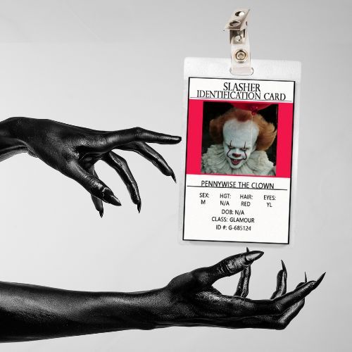 Horror Icon Pennywise ID Badge Card Slasher Cosplay / Halloween Costume It