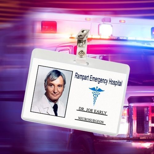 Emergency Dr. Joe Early ID Badge Card Cosplay / Halloween Costume