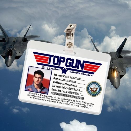 Top Gun Maverick, Goose, Iceman ID Badge Card Cosplay / Halloween Costume (3 Options)