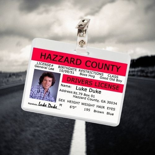The Dukes of Hazzard (Luke Duke) ID Badge Card Cosplay / Halloween Costume