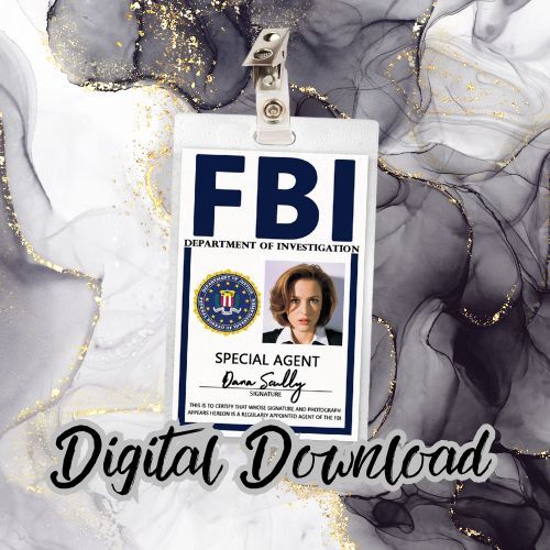 X-Files Dana Scully Digital Download ID Badge Card Cosplay / Halloween Costume