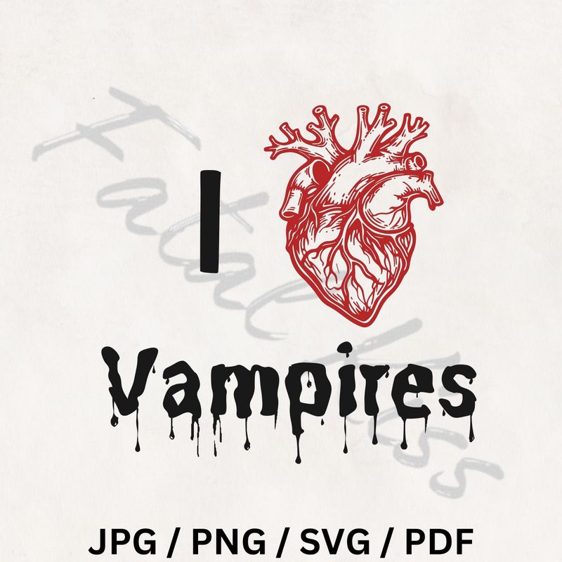 I Heart Vampires Digital Download / Saying / Quote