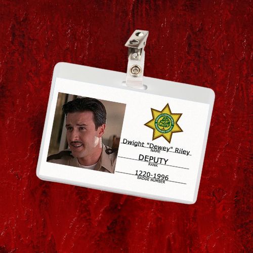 Scream Woodsboro Dwight Dewey Riley ID Badge Card Cosplay Laminate Prop Costume