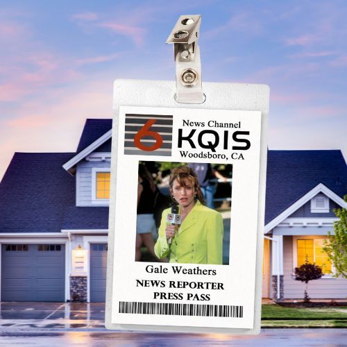 Scream Woodsboro Gale Weathers Press Pass ID Badge Card Cosplay Laminate Costume