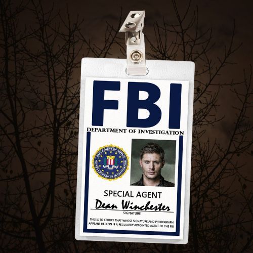 Supernatural Dean and Sam Winchester ID Badge Card Cosplay Laminate Horror Halloween (2 Options)