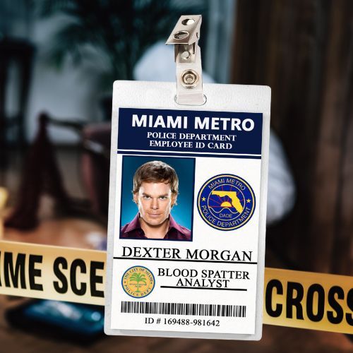 Dexter Morgan ID Badge Card Cosplay Laminate Horror Halloween (2 Options) Bloody Version