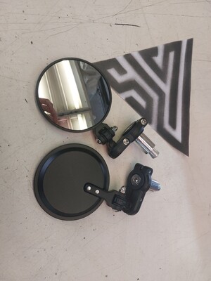 Miroir Type Bar End Repliable Noir Gauche ou Droit (7/8)  