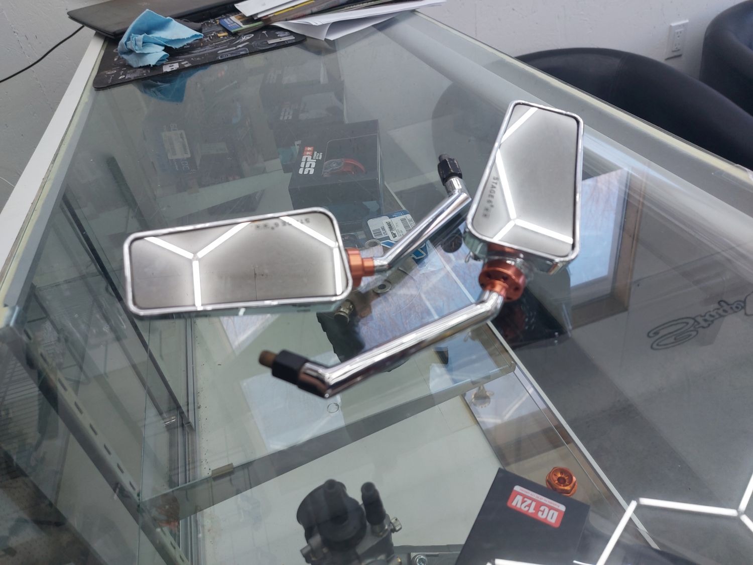 PAIRE DE MIRROIR  STAGE 6 CHROME USAGER