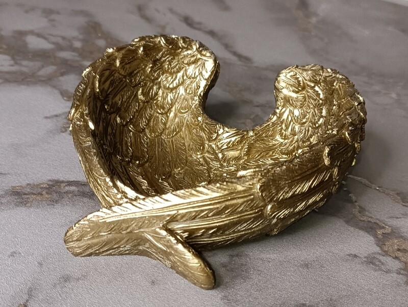 Antique Gold Angel Wing Dish