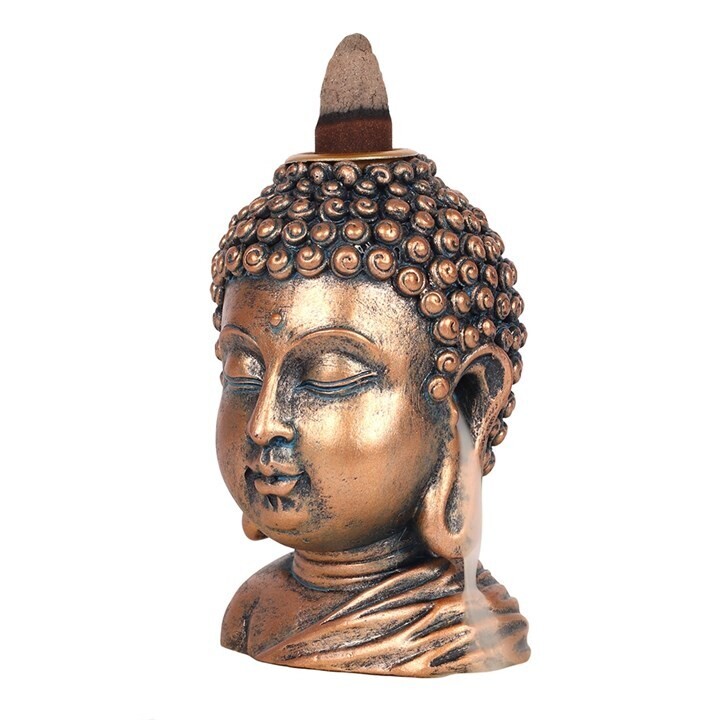 Bronze Buddha Head Backflow Cone Burner