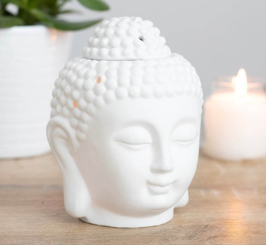 White Buddha Head Oil Burner
