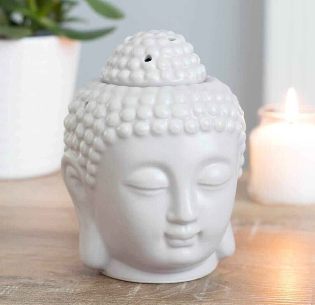 Grey Buddha Head Oil Burner