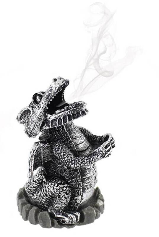 Silver Dragon Incense Cone Holder