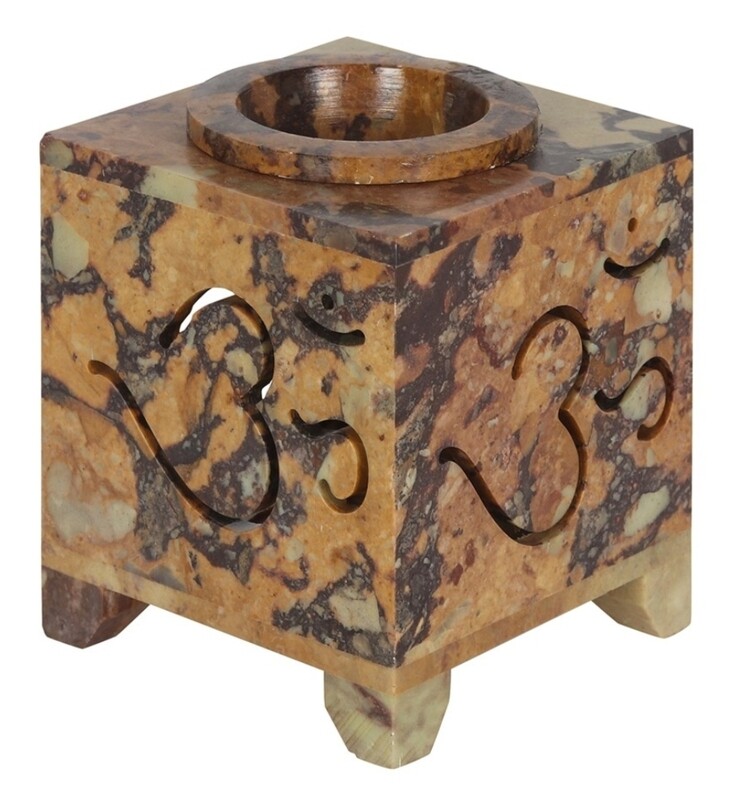 Carved Om Symbol Soapstone Oil Burner