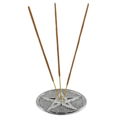 10cm Silver Pentagram Incense Holder
