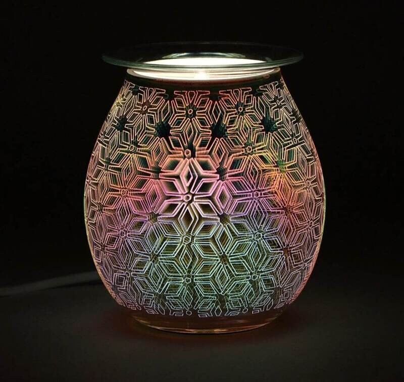 3D Geometric Flower Light Up Electric Oil Burner