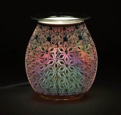 3D Geometric Flower Light Up Electric Oil Burner