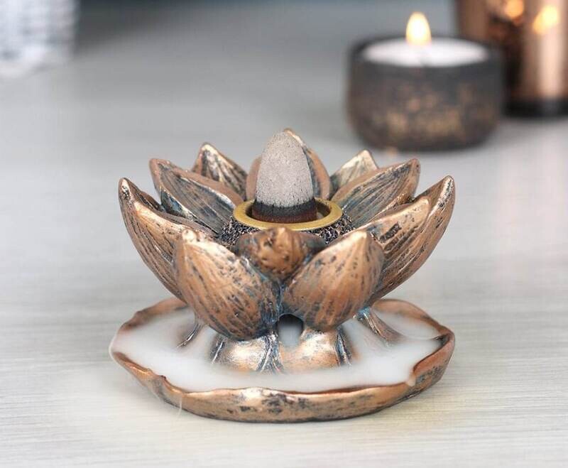 Bronze Lotus Backflow Incense Burner