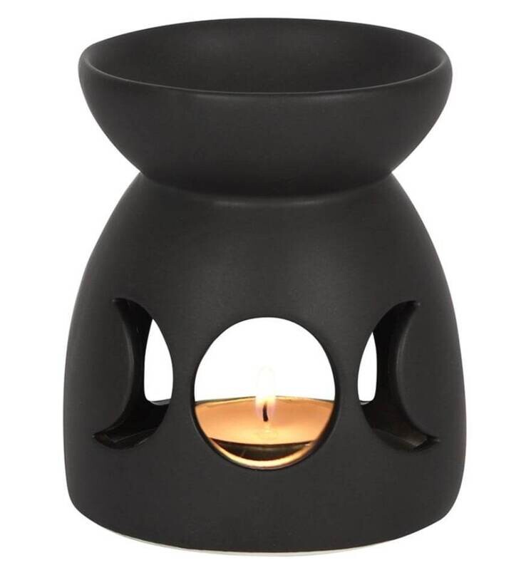 Black Triple Moon Cut Out Oil Burner