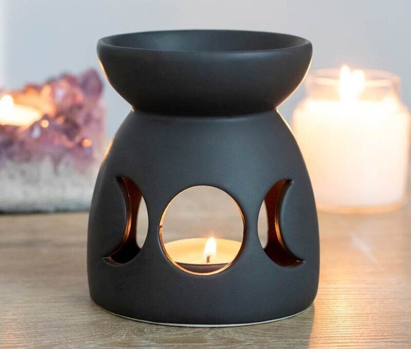 Black Triple Moon Cut Out Oil Burner